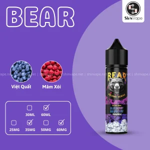Bear Việt Quất Mâm Xôi 60ml Lạnh - Blueberry Raspberry